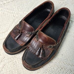 Sperry Top-Sider Mens Leather Loafers Brown Black Tassel Boat Shoes 0717132 10.5